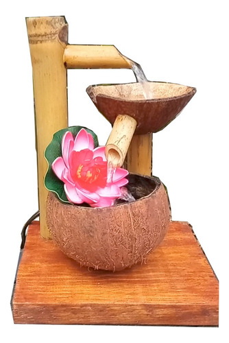 Fuente Cascada De Bambu Y Coco, Usb