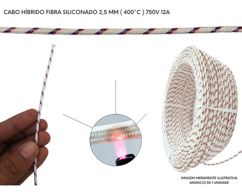 2 Metros De Cabo Híbrido 2,5 Mm Alta Temperatura 750v 400 °c