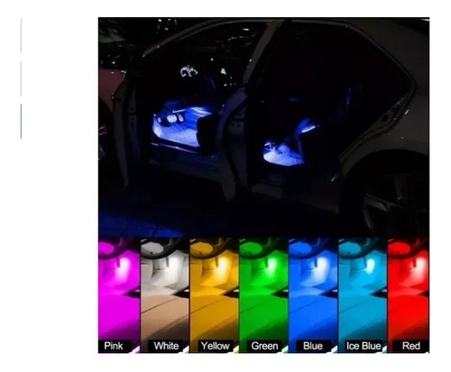 X4 Tira Led Multicolor Rgb Interior Carro Control Sensor