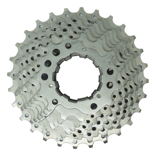 K7 9v Cassete Sunshine Speed 9v 11/28d Prata Bicicleta Quantidade máxima de dentes 28 Quantidade mínima de dentes 11