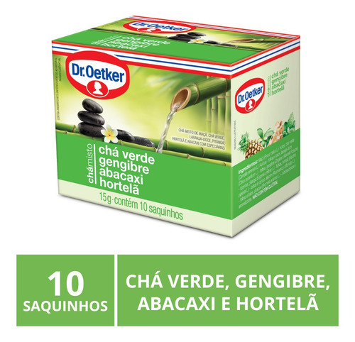 Chá Dr. Oetker, Chá Verde, Gengibre, Abacaxi E Hortel