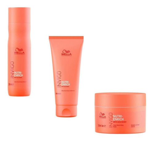  Kit Wella Nutri Enrich - Shampoo Condicionador E Máscara