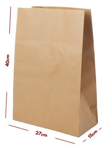 Bolsa Papel Kraft Marron Fondo Cuadrado 12 Kg