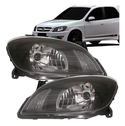 Par Farol Celta Prisma 2007 2008 2009 A 2012 Mascara Negra