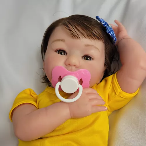 Bebê Reborn Realista Fio A Fio 100% Silicone Banho Manuzinha - R$ 499