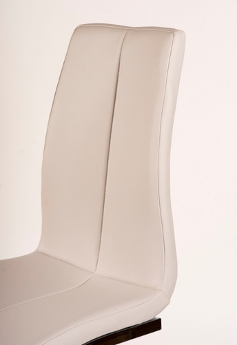 Imagen 4 de 10 de Silla Savona Cuero Sintetico Cromo Pack 4 Unid Moderna
