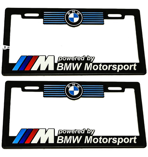  Portaplacas Premium Bmw Rayas Juego 2 Piezas