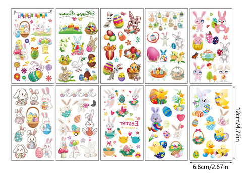 Juego De Pegatinas J Easter, 10 Unidades, Pegatinas En Brazo
