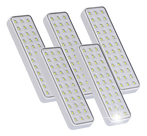 Luz Emergencia Led 30 Foco Luces Edificios Hogar Pack 5 Plateado