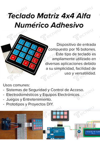 2 Piezas Teclado Matriz 4x4 Para Arduino