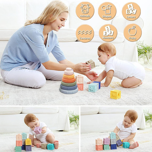 Montessori Juguetes Suaves Apilando Bloques De Construcción