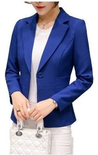 Blazer Mujer Moda Casual Color Solido Manga Larga [u]