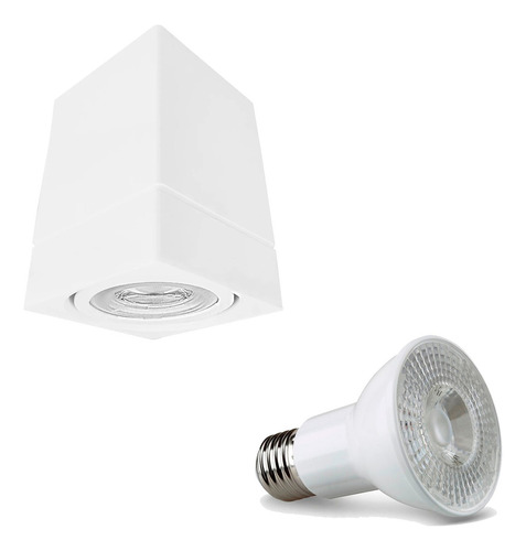 Kit 15 Spot Sobrepor Par20 Direcionável 9x9 + Lâmpadas Par20 Cor Branco - Branco Quente 110v/220v