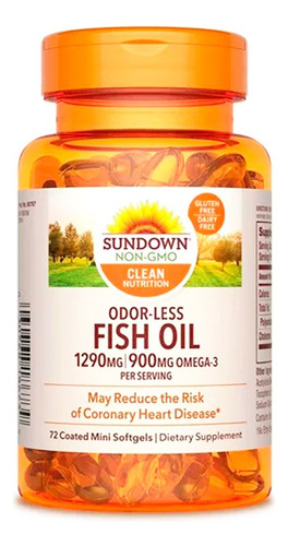 Sundown Fish Oil Omega 3 Suplemento Dietario 72c