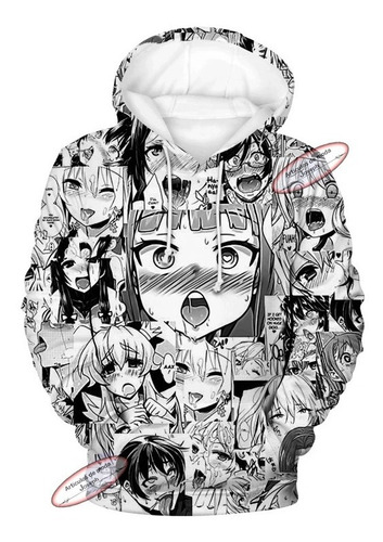 Hentai Sudadera Ahegao Chamarra Ecchi Otaku Manga Face Figur