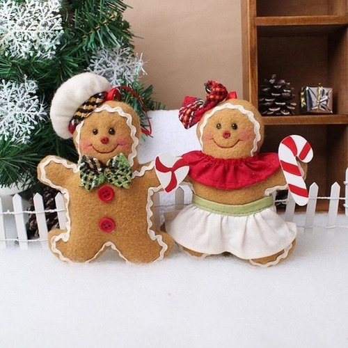 Imagen 1 de 1 de Muñeco Pan Galleta De Jengibre Adorno Navideño 30 Cm 1 Pza