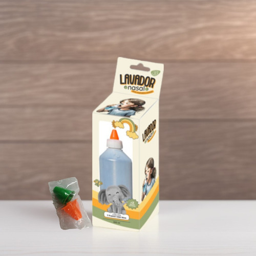 Lavador Nasal Infantil/adulto+bicos Extras Frasco 300ml Cor Branco