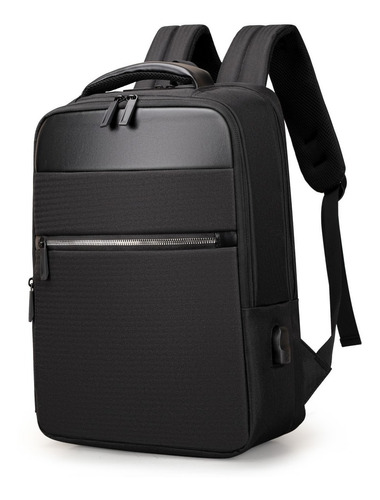 Bolsa Masculina Impermeável Detalhes Couro Pu Laptop Entrada Usb Compatível com Notebooks Dell Acer HP Lenovo Macbook Pro Air M1 M2 M3 Faculdade Universidade Escola Executiva Trabalho 15.6 Polegadas