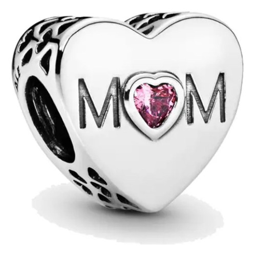 Charm Plata 100% Corazón Mom Mamá Amor Compatible Pandora