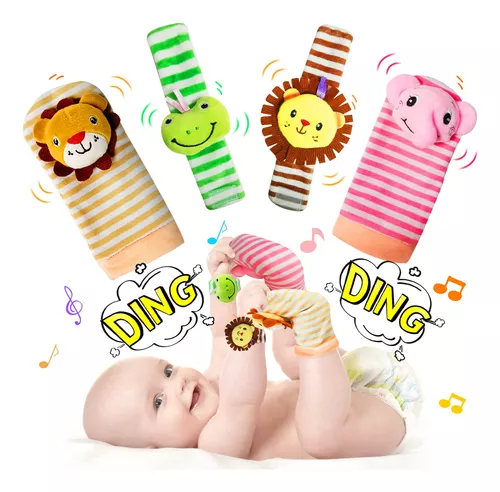 Sonajeros de muñeca, sonajeros de pie, juguete para bebé pequeño, sonajero  de juguete de 0 a 6 meses, artículos esenciales para bebés de 3 a 6 meses