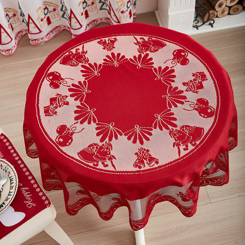 Mantel De Regalo De Navidad W, Mesa Redonda Con Temática Nav