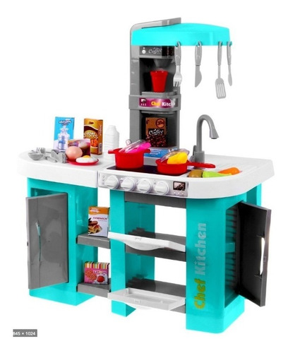 Cocinita Infantil Para Niñ@ Luz, Sonido Y Agua Con 53 Pz