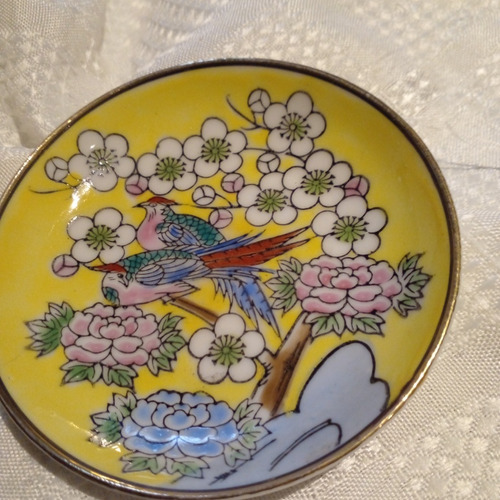 Platito Japones Porcelana 10 De Diametro Pintado A Mano