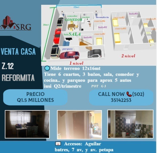 Imagen 1 de 2 de Venta Casa Zona 12 De 2 Niveles