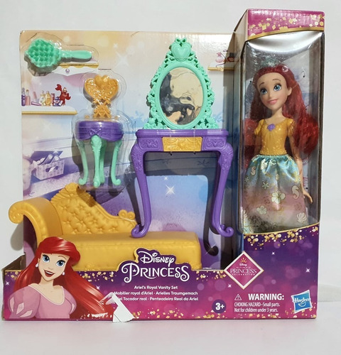 Set Princesa Ariel Con Tocador Real Y Principe Eric -disney