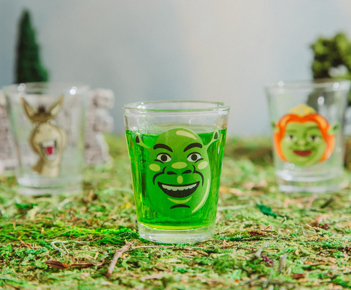 Set De Minivasos De Whisky Shrek Characters, 60 Ml, 4 Unidad