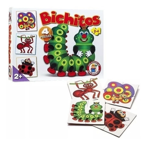 Puzzles Bichitos 4 Puzzles En 1 Ruibal 2-4 Piezas  Dgl Games