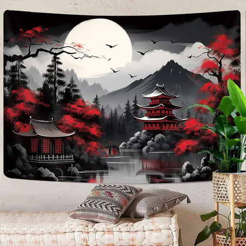 Tapiz De Naturaleza De Bosque De Montaña Para Dormitorio, .