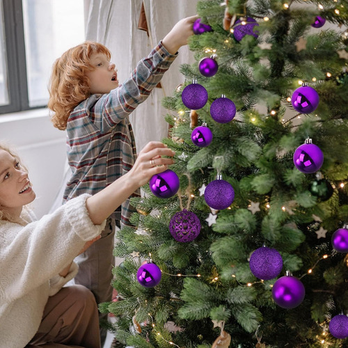 Para Njn 100 Adornos De Navidad (100 Unidades, Morado) /
