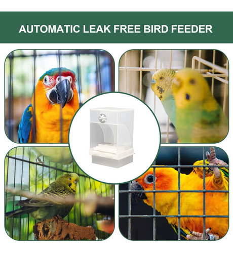 Para Pájaros Sin Ensuciar Recipiente De Comida Acrílico Con