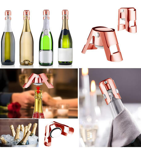 . 2 Sellador De Champán, Tapón Para Botella De Vinos B