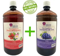 Comprar Óleo para corpo Balão Das Essências Óleos Vegetais 100% Puros Óleo Rosa Mosqueta + Semente de Uva 100% Puro e Natural en 2 unidades frasco âmbar de 500mL\u002F450g rosa mosqueta + semente de uva