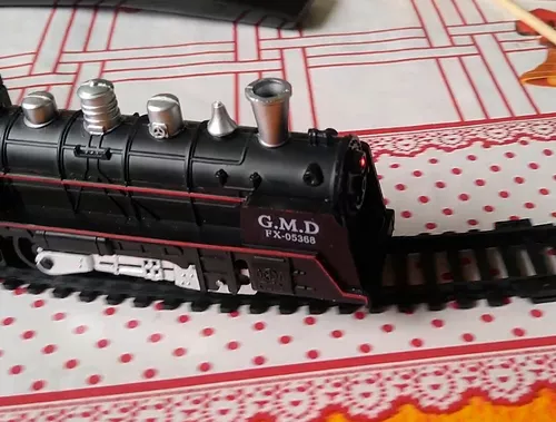 Ferrorama Trem A Pilhas Máquina Locomotiva Pista Som E Luz