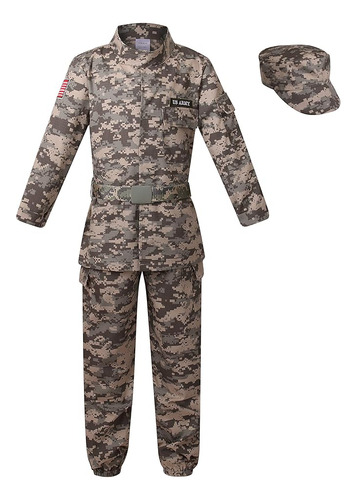Disfraz Soldado Combate Camuflaje Para Niños Lujo