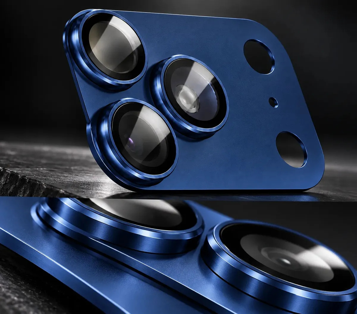 Protector Camara iPhone 17 Pro Aluminio Ultra Resistente Protector Entero Reforzado Azul
