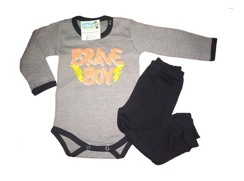 Conjunto Bebe Body Manga Larga Chico Valiente Y Pantalon