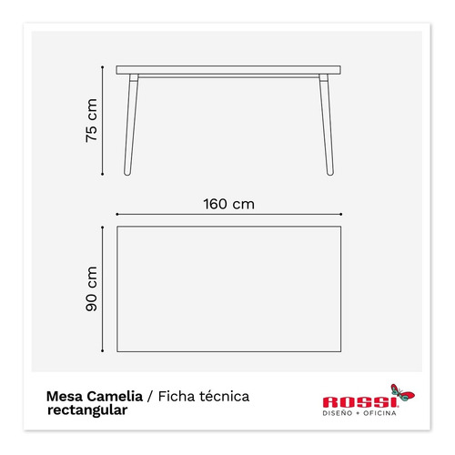 Imagen 6 de 7 de Juego De Comedor Mesa Camelia 90x160 + 4 Sillas Nina Wood