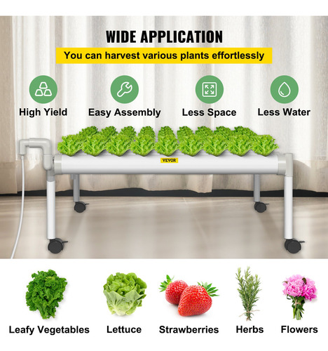 Sistema De Cultivo Lechugas Hidropónico 72 Plantas 1 Capa
