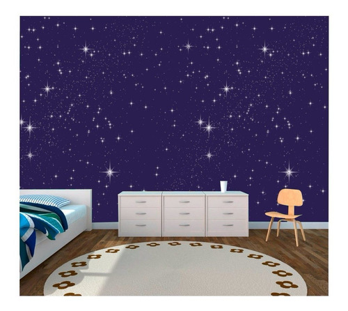 Papel Parede Infantil Céu Estrelas 2,00 X 2,70m  Espaço M56