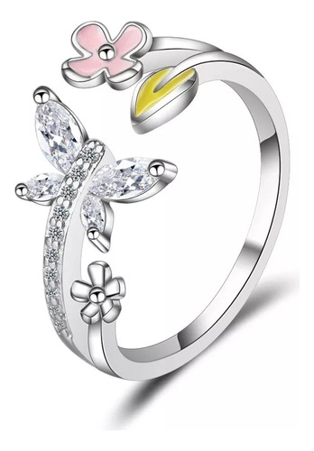 Anillo Colibrí Plata Esterlina Zirconia 