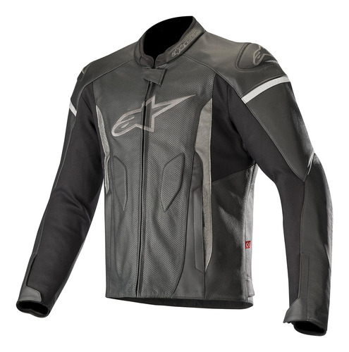 Chaqueta De Cuero Alpinestars Para Motociclista Color Negro 