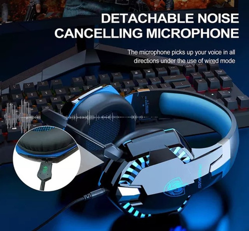 Imagen 2 de 6 de Auriculares Para Juego Ps5 Ps4 Xbox Con Bluetooth Y Cable