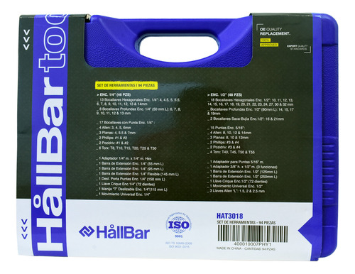 Kit Caja Set 94 Piezas Herramientas Llaves Tubos Puntas Auto
