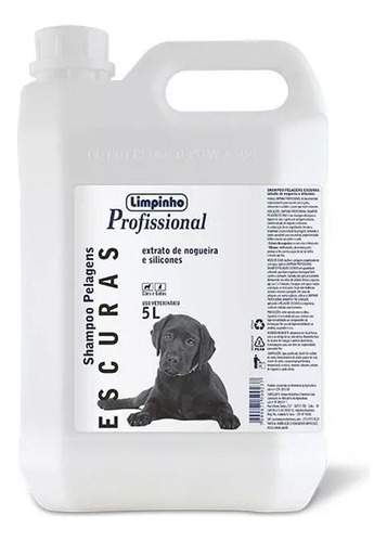 Shampoo Pelagens Escuras Para Cães E Gatos Limpinho 5l 
