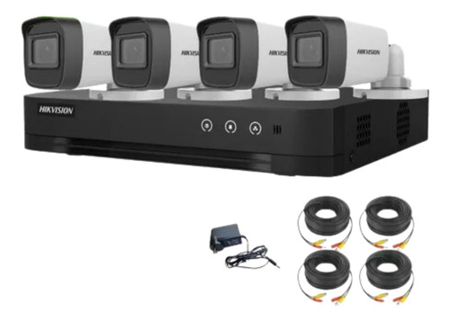 Kit 4 Camaras 2mpx 1080p Dvr 8 Ch Hikvision Full Hd Lite P2p