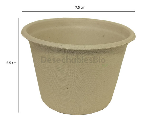 Imagen 2 de 5 de 50 Copas / Vasos Souffle 5 Oz. Biodegradable Bagazo De Trigo